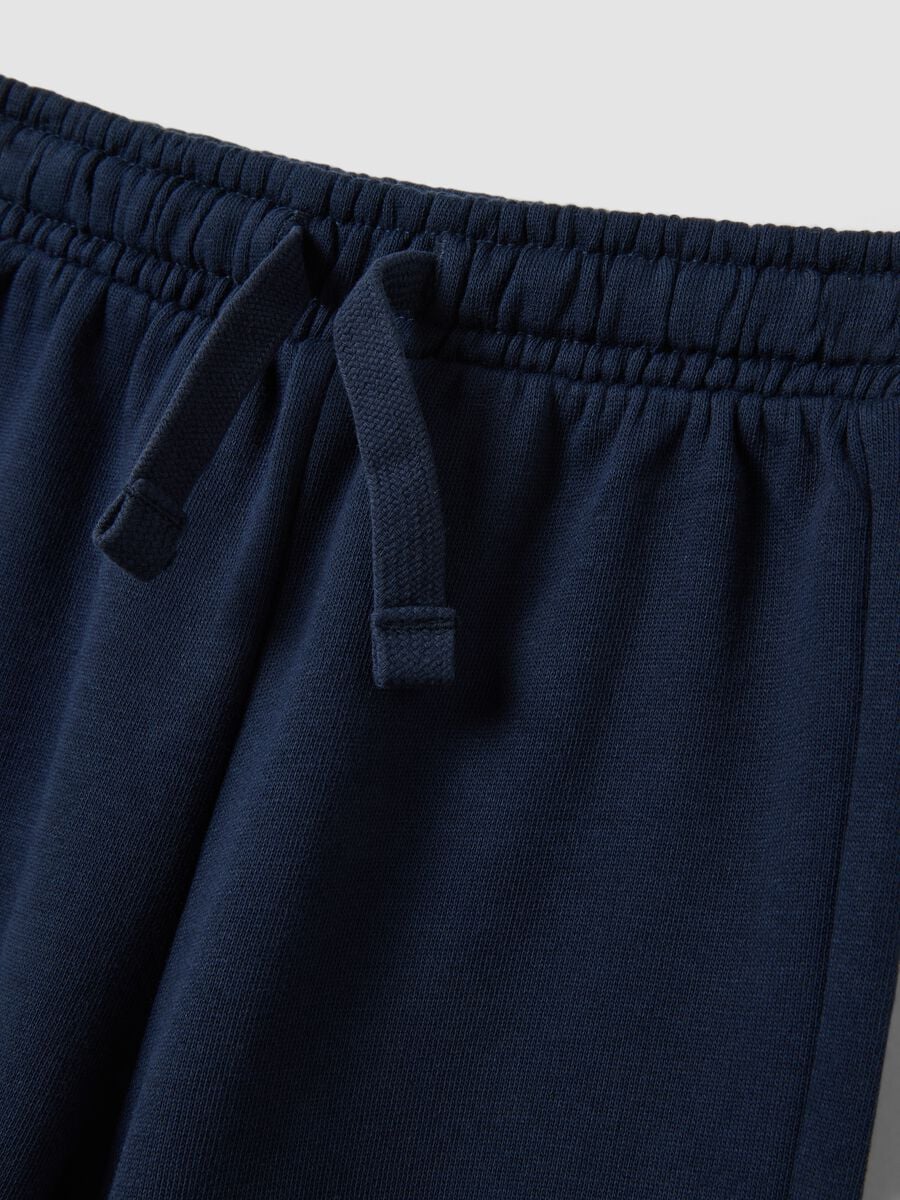 Pantaloni jogger blu in puro cotone organico_2