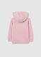Pink pure cotton girl's regular fit hoodie with zip_1