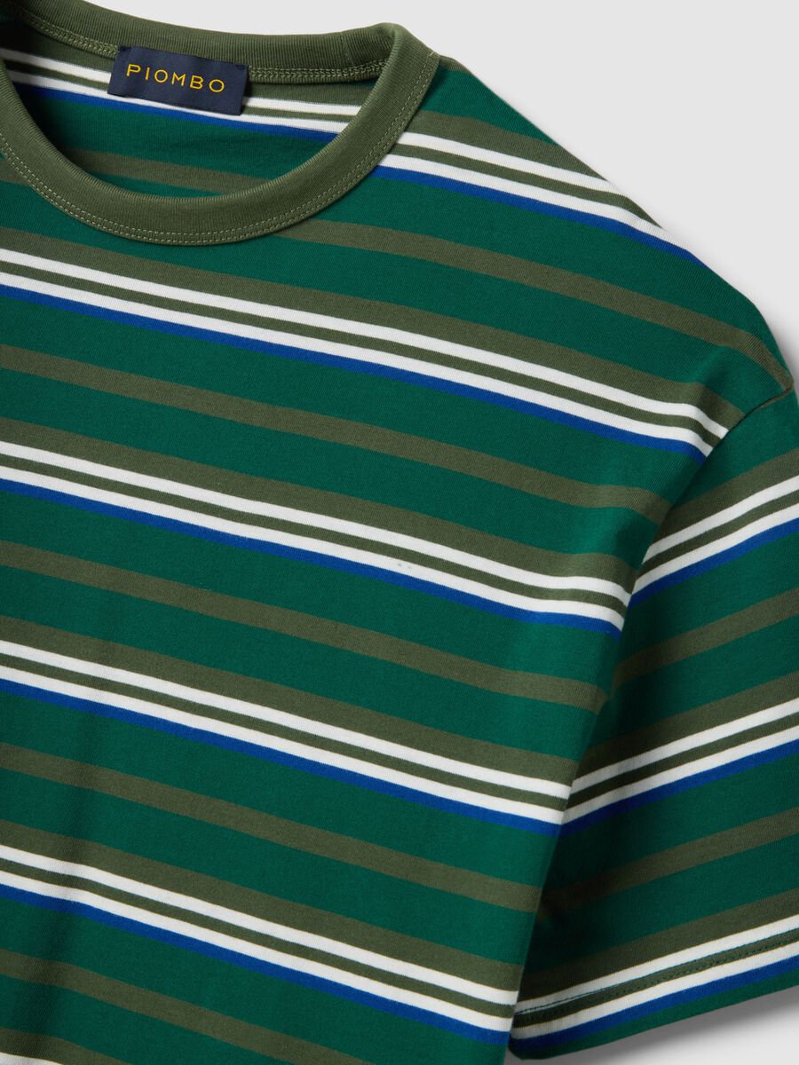 Pure Cotton Multicolour Striped T-shirt Regular Fit_5