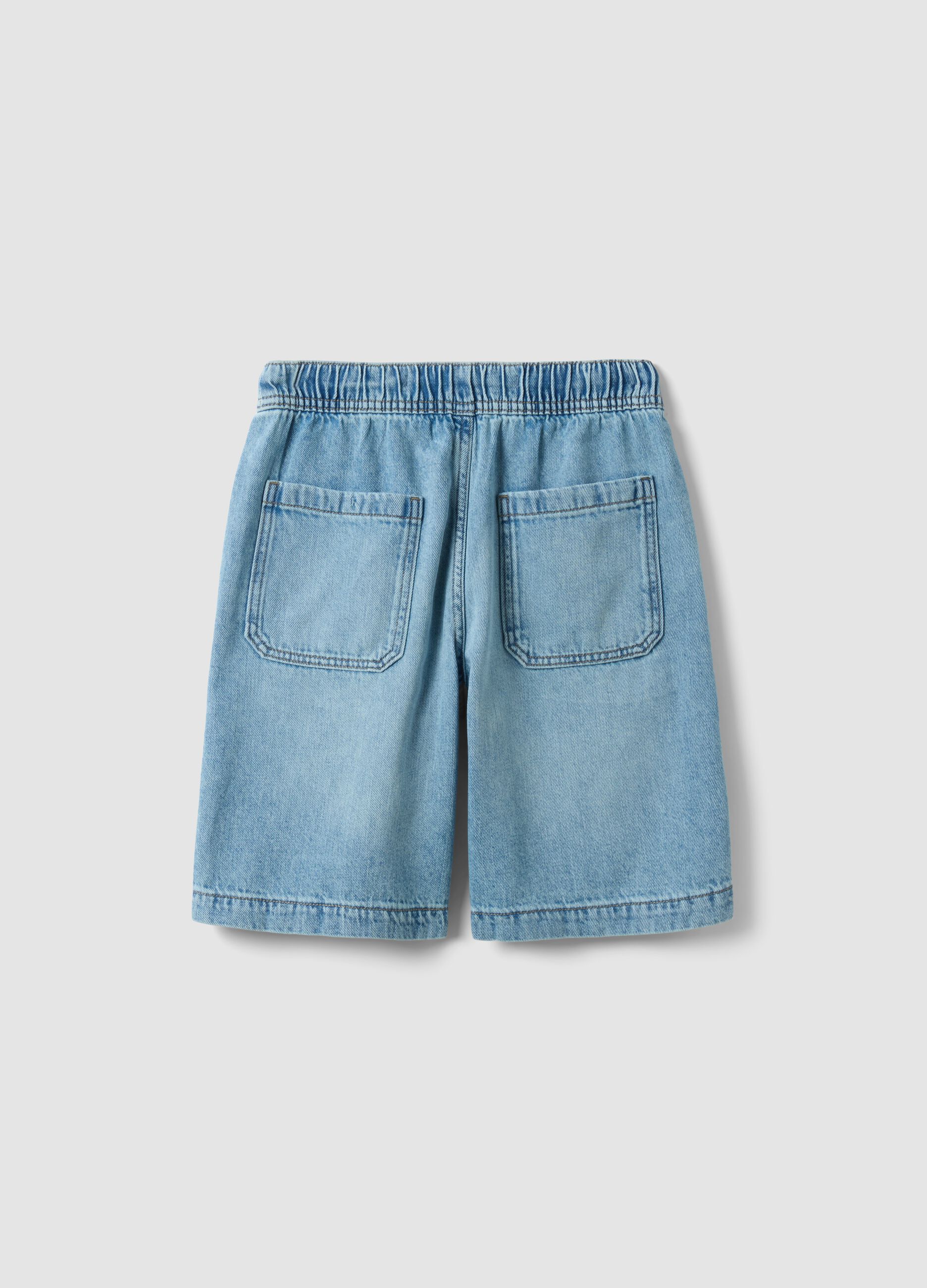 Blaue Denim-Shorts f&uuml;r Jungen aus Baumwollmix, Straight Fit