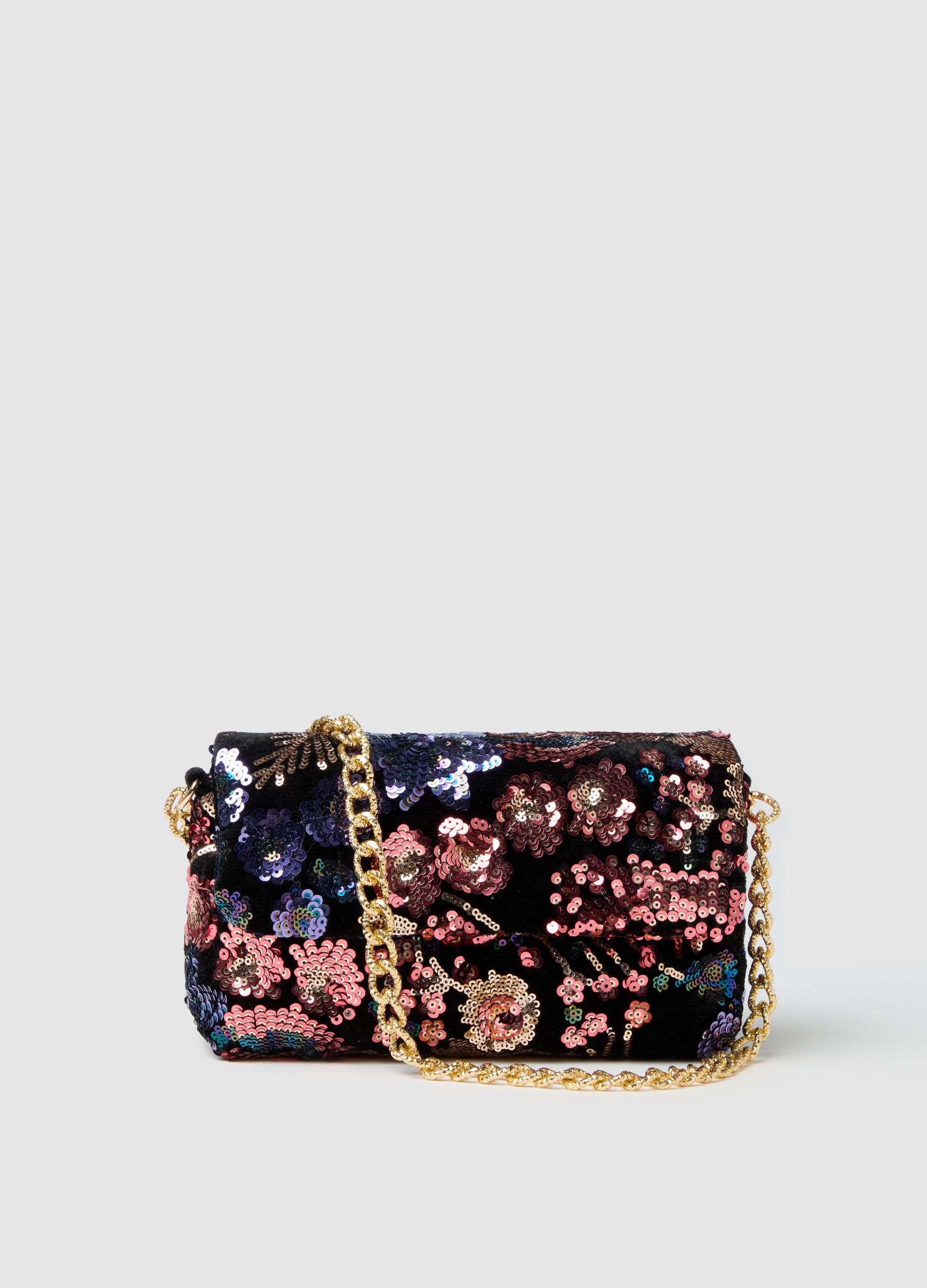 Multicolour Velvet Clutch with Sequins