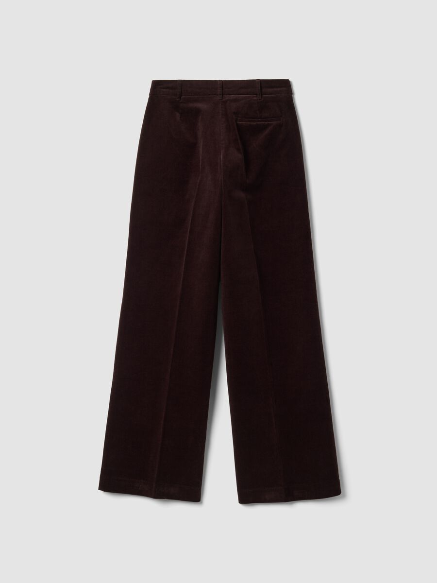 Braune The Iconic Pants Straight-Fit-Hose aus geripptem Stretch-Baumwollstoff_6