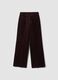 Cal&ccedil;as The Iconic Pants castanhas em algod&atilde;o el&aacute;stico canelado, corte straight_6