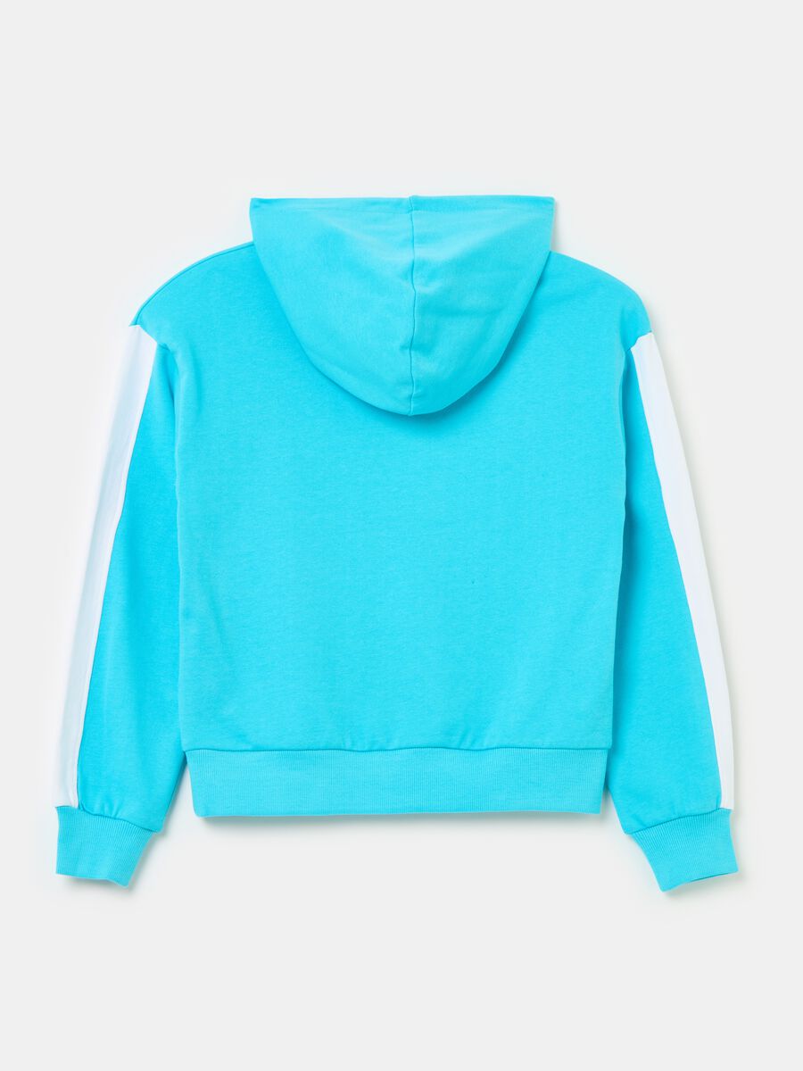 Sweatshirt with contrasting bands and logo print_1