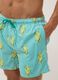 Blaue gestreifte Badeshorts mit Zitronen-Print_4