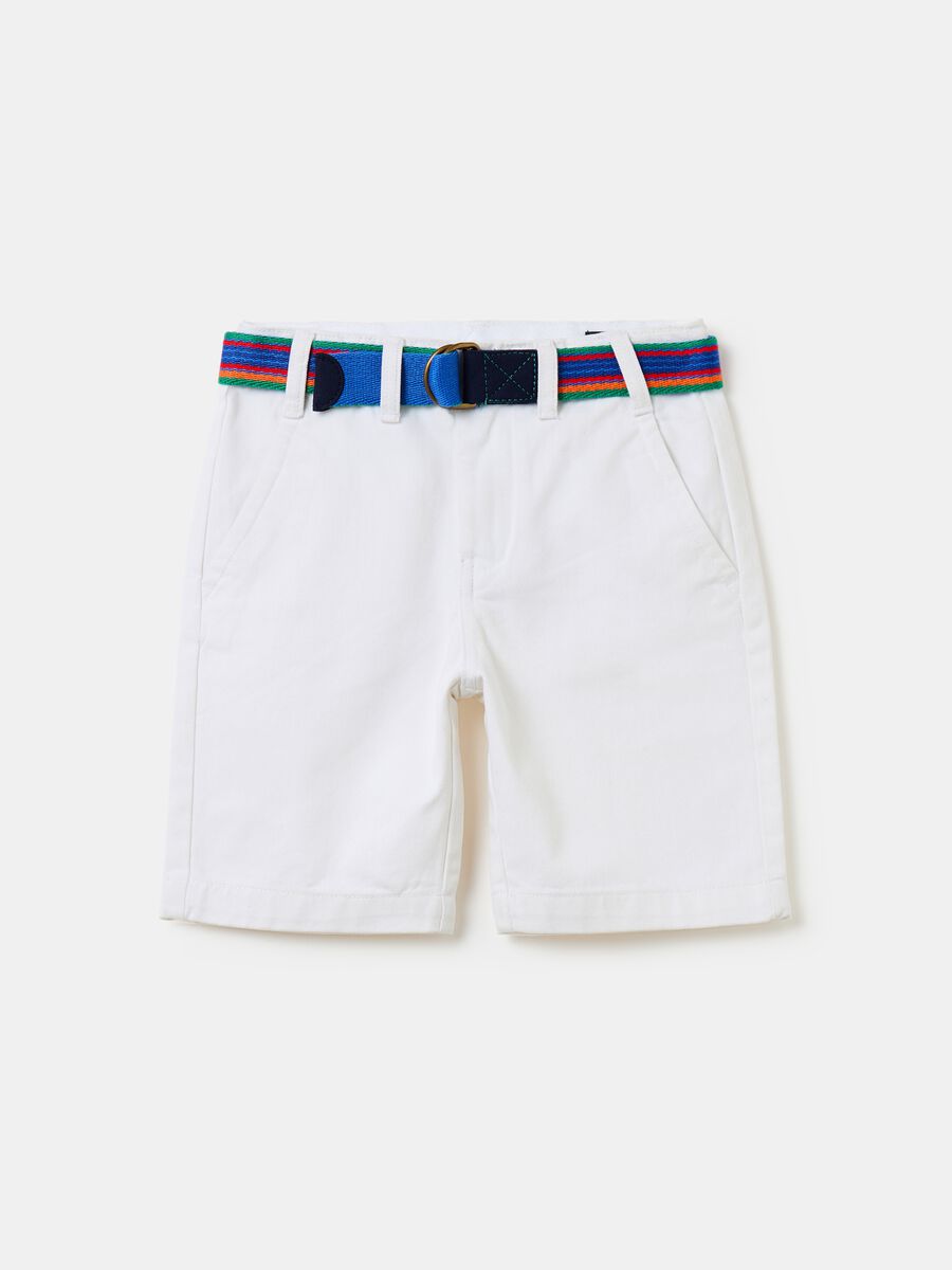 Cotton Bermuda shorts with belt_0