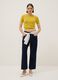 Yellow viscose blend crew neck sweater regular fit_1