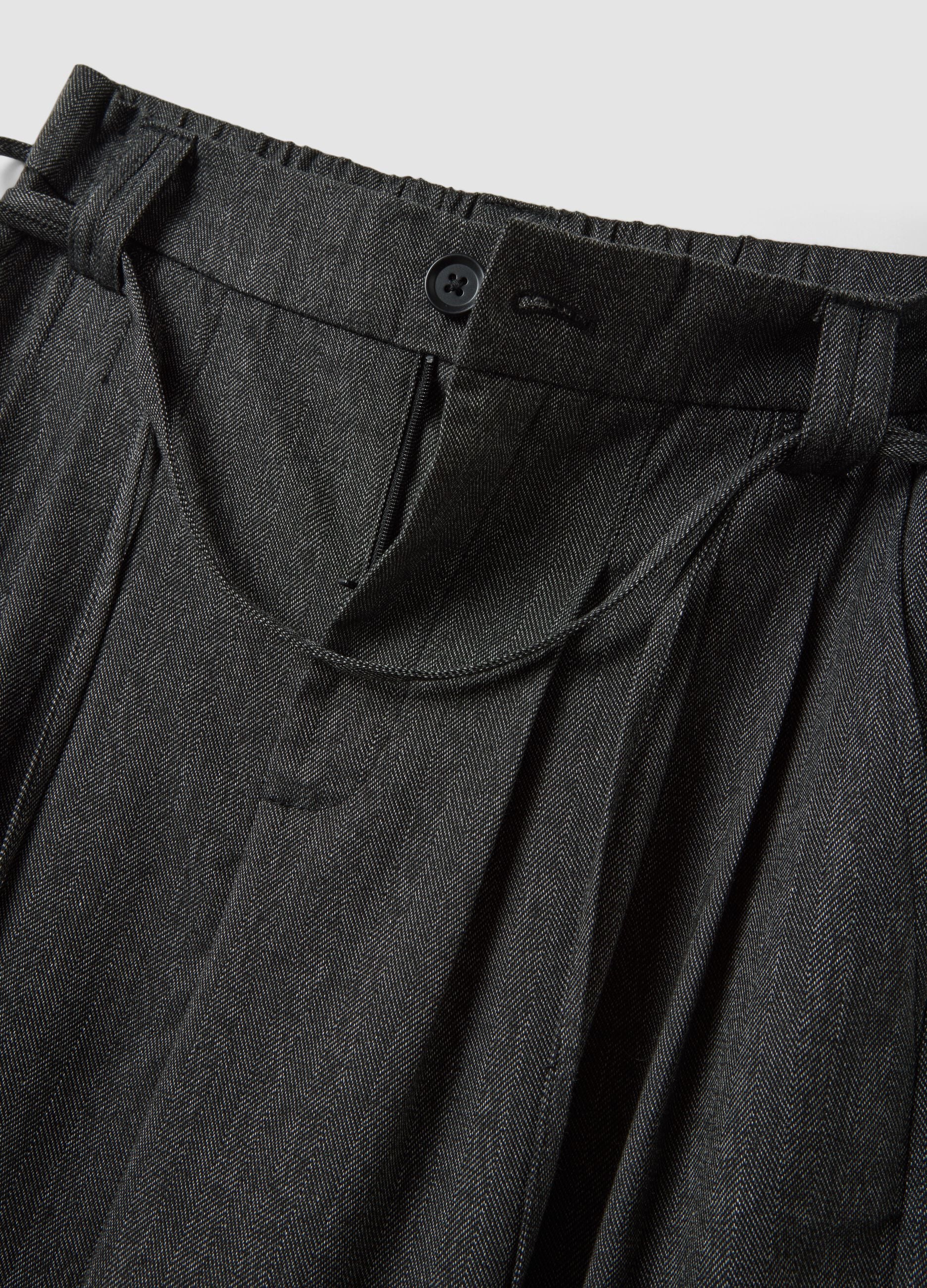 Grey wide-leg trousers in stretch viscose