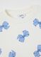 Girls' white sweatshirt in pure cotton with bow print_2