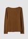 T-shirt marrone in viscosa elasticizzata slim fit_1