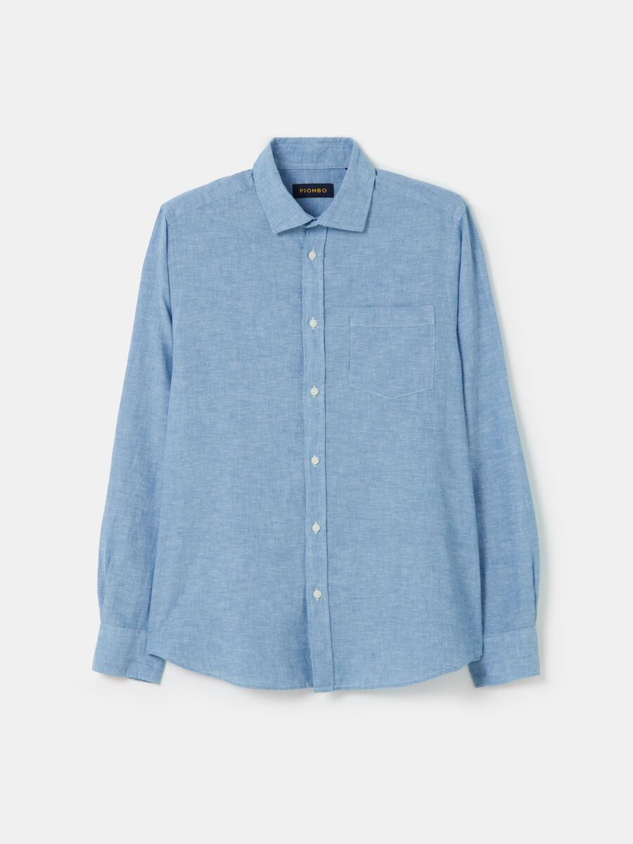 Shirt in chambray cotton and linen_3
