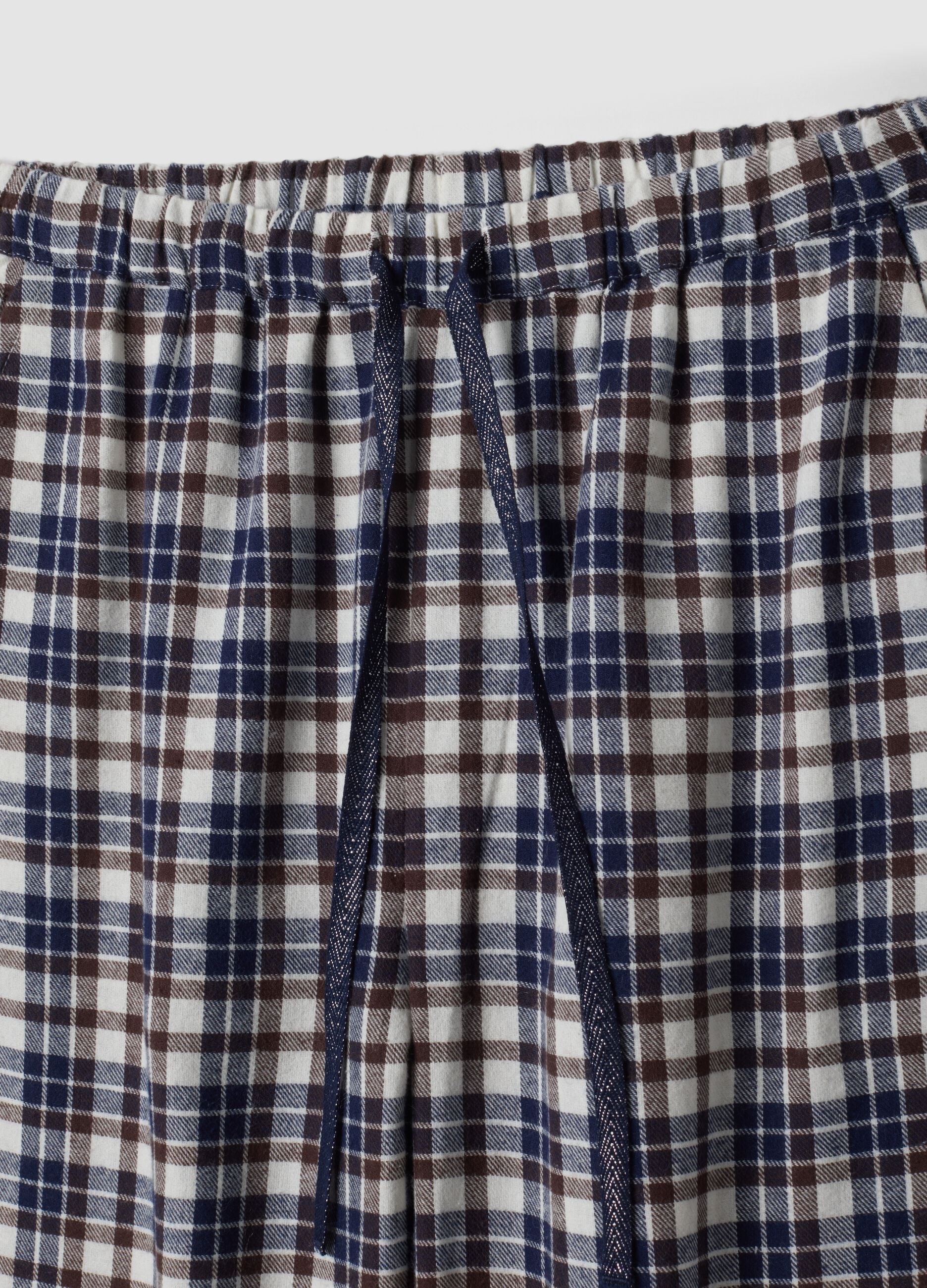 Multicolour checked pyjama trousers in pure organic cotton