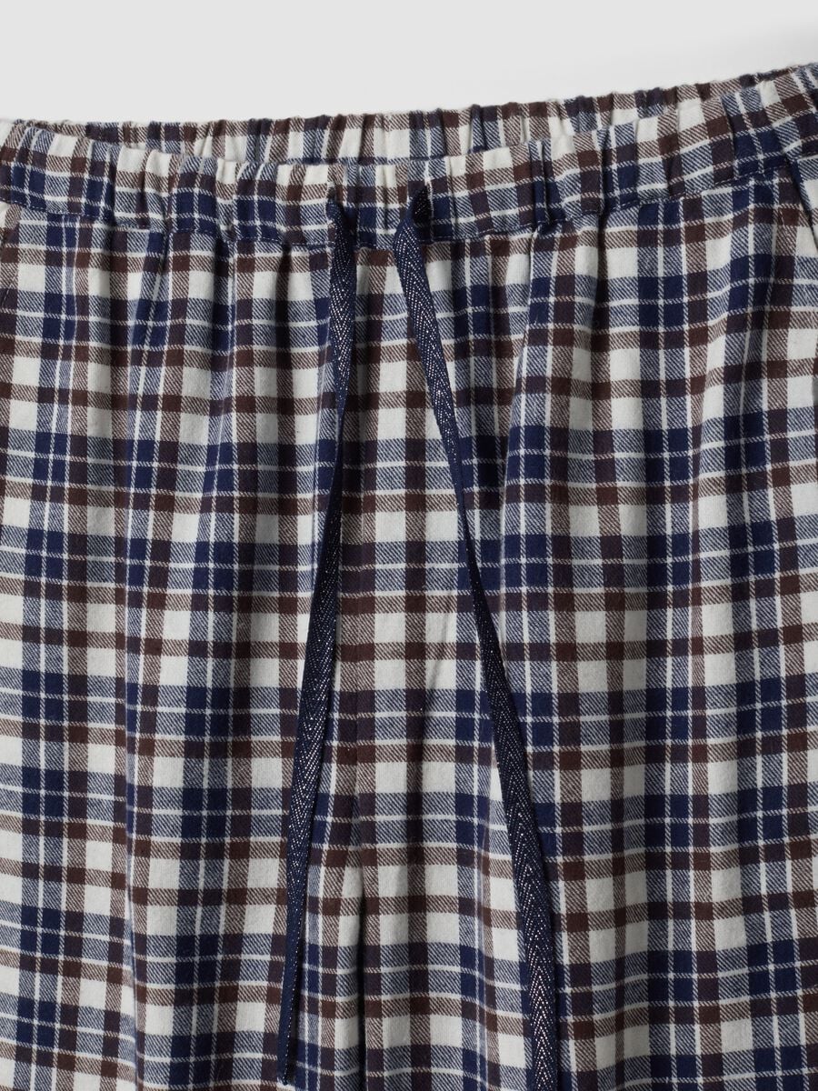 Multicolour checked pyjama trousers in pure organic cotton_5