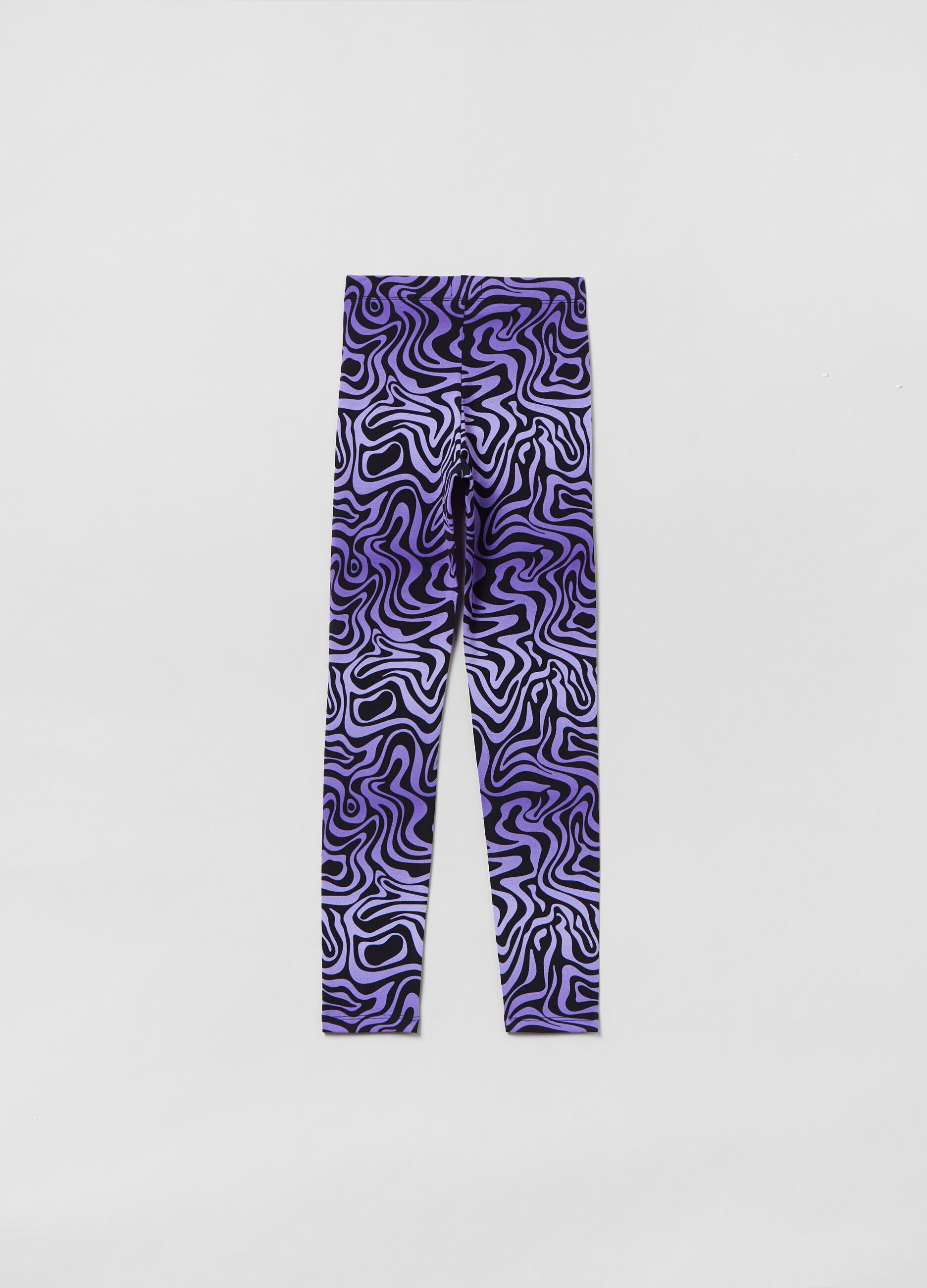 Stretch leggings with optical print_1