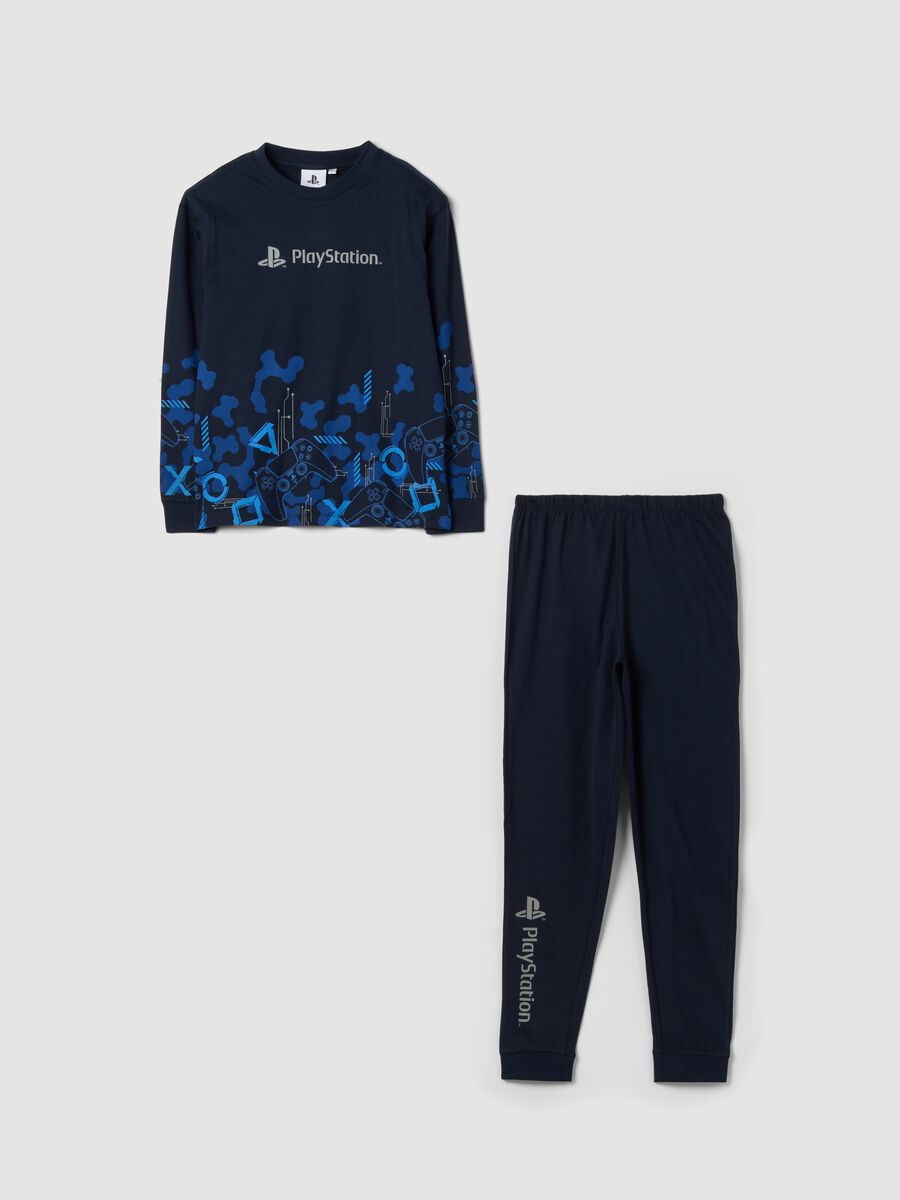 Blue organic cotton PlayStation print pyjamas_0