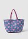 Multicolour beach bag in pure cotton with floral pattern_1