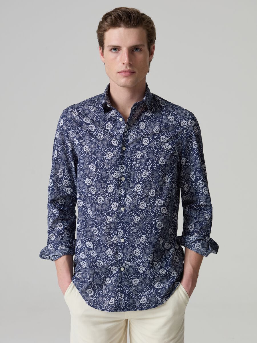 Floral pattern shirt in cotton_0
