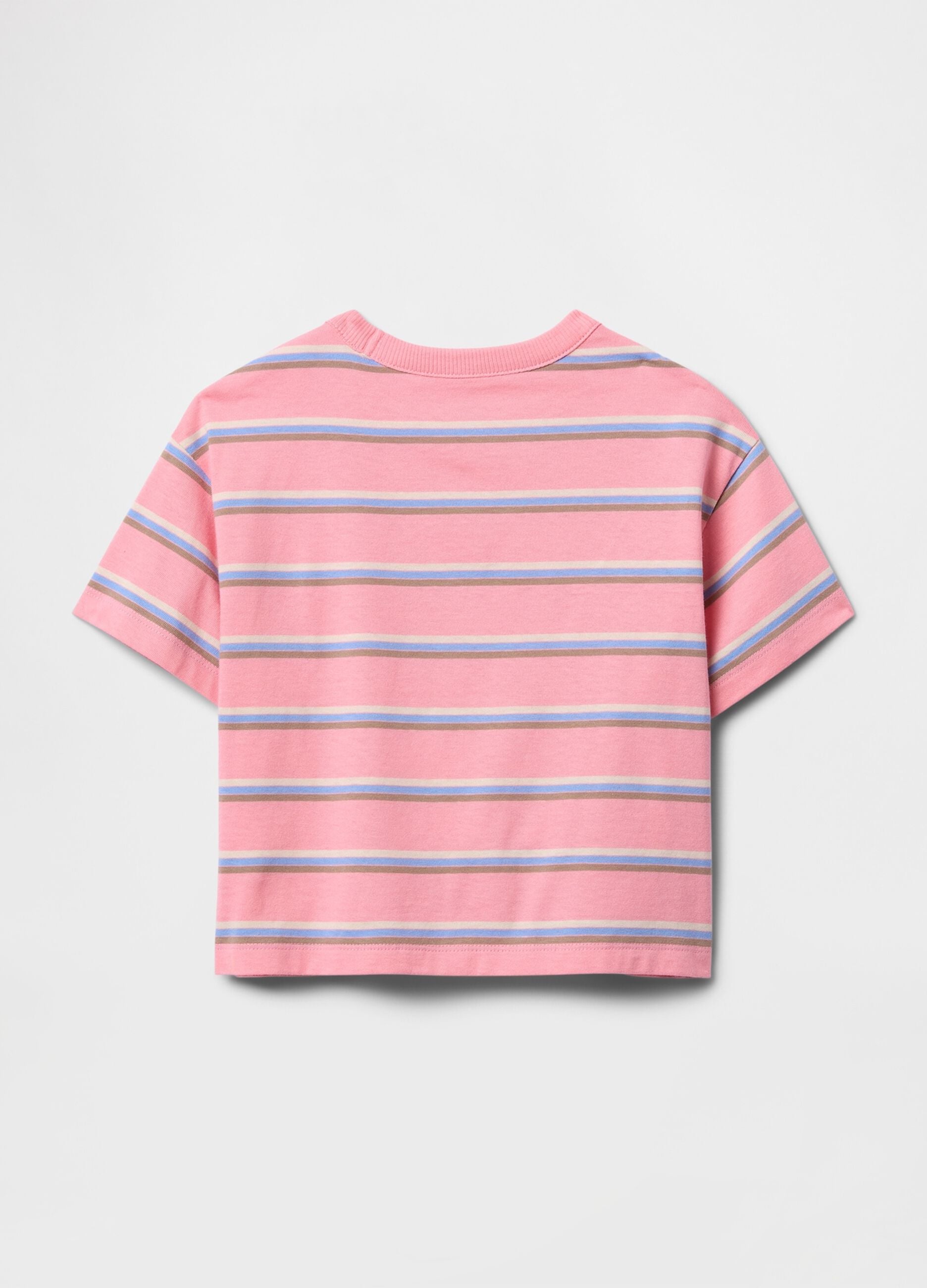 Pink striped pure cotton T-shirt GAP Kids