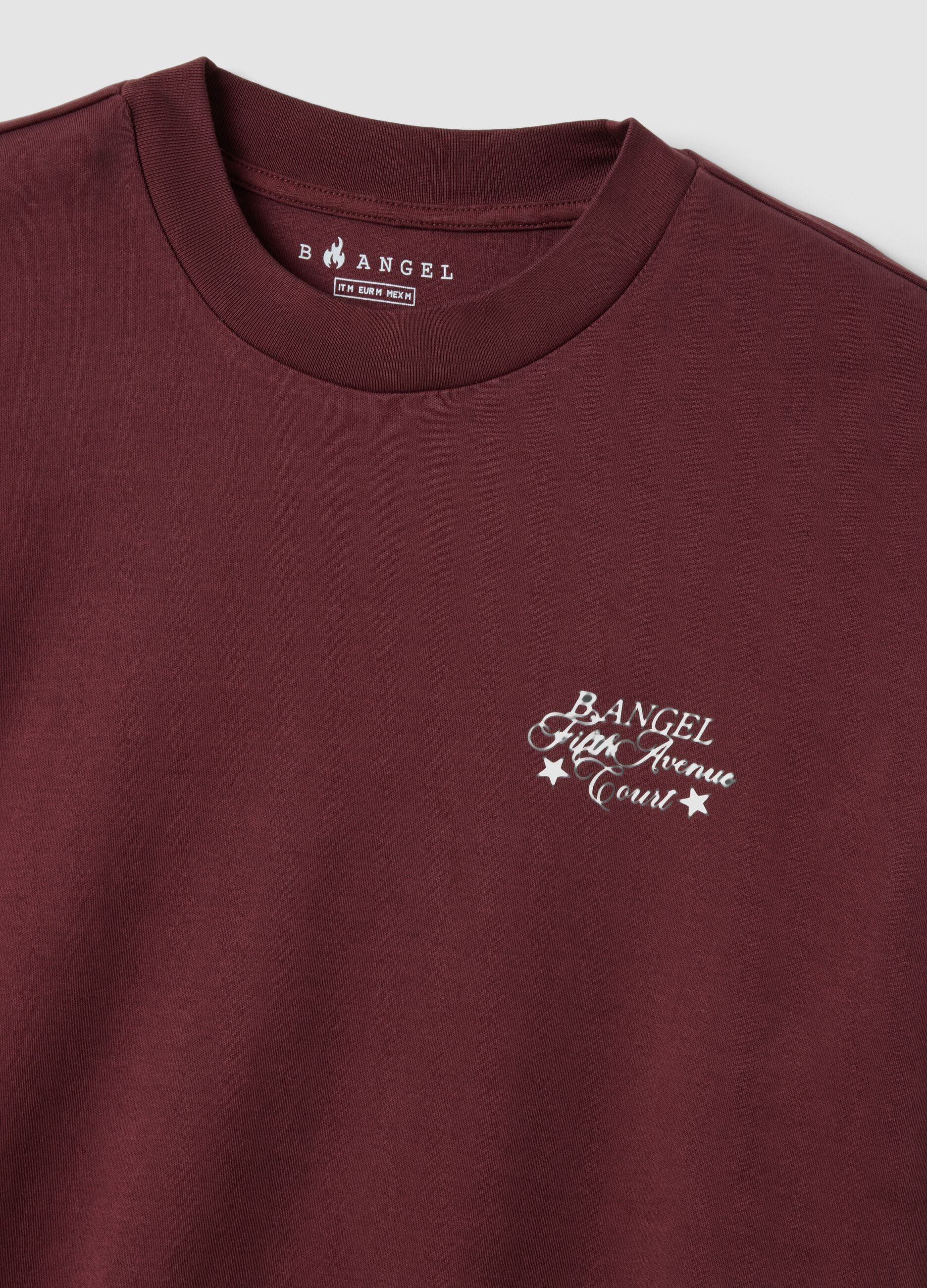 &Kappa;ό&kappa;&kappa;&iota;&nu;&omicron; cropped T-shirt &alpha;&pi;ό 100% &beta;&alpha;&mu;&beta;ά&kappa;&iota; &mu;&epsilon; &sigma;&tau;ά&mu;&pi;&alpha;, boxy fit