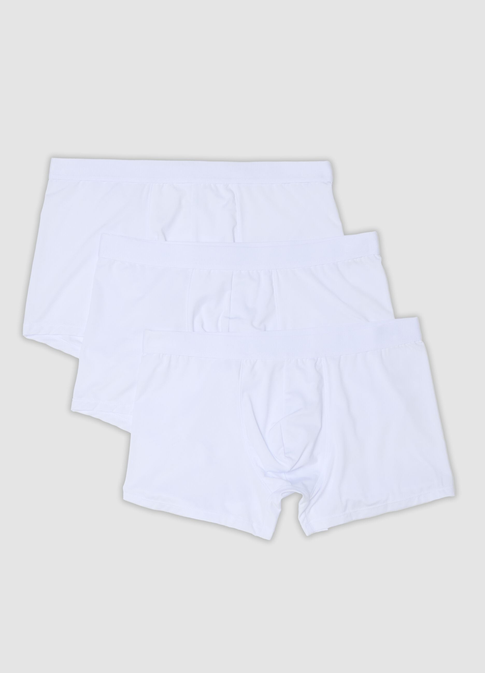 3-pack of white stretch microfibre boxer shorts