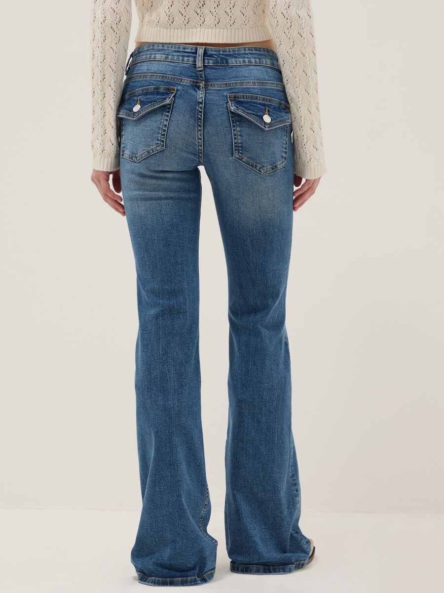 Flared jeans in blue stretch denim cotton_2