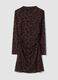 Braunes Stretchkleid mit Stehkragen_0