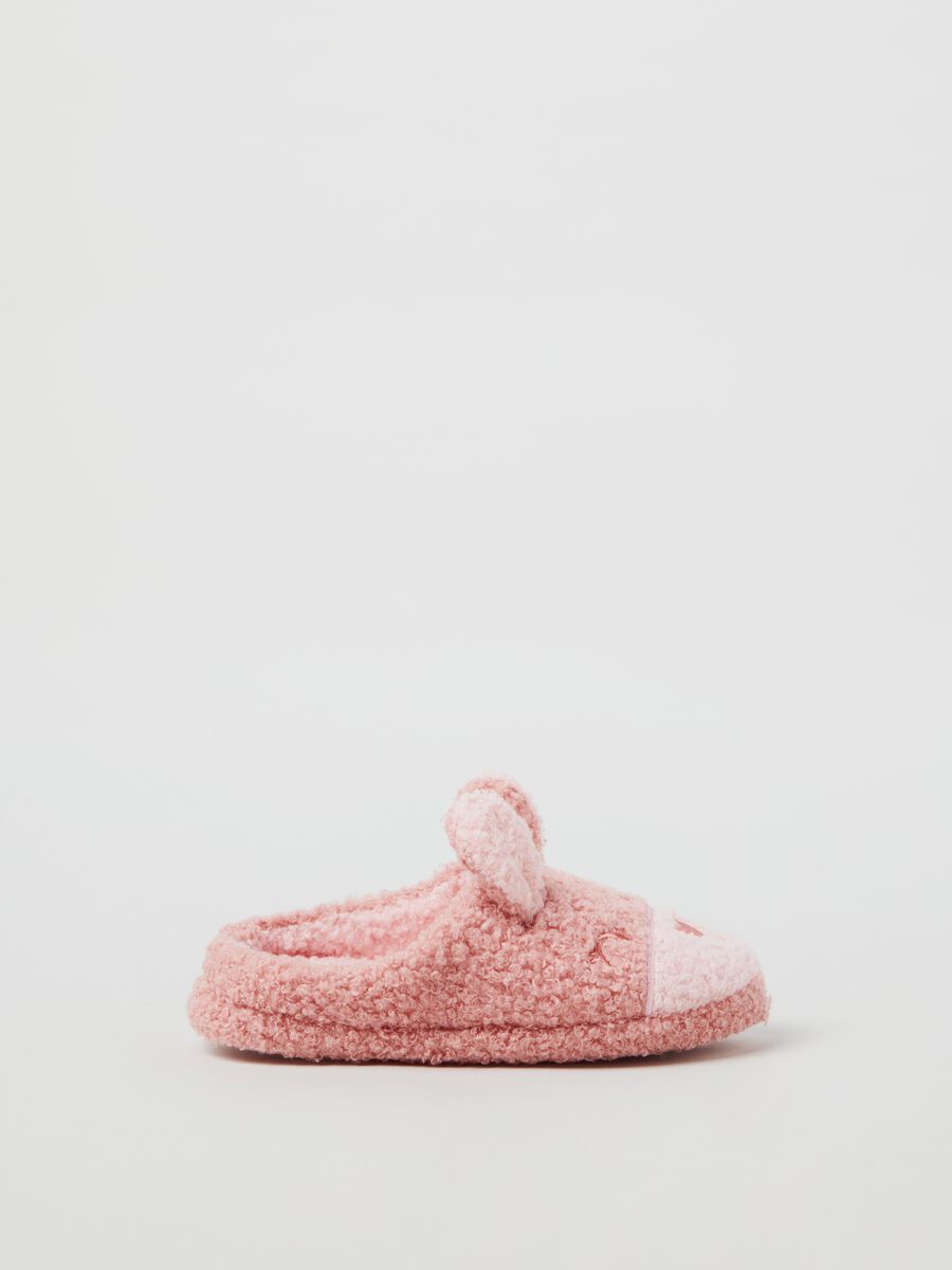 Bouclé slippers with ears and embroidery_0