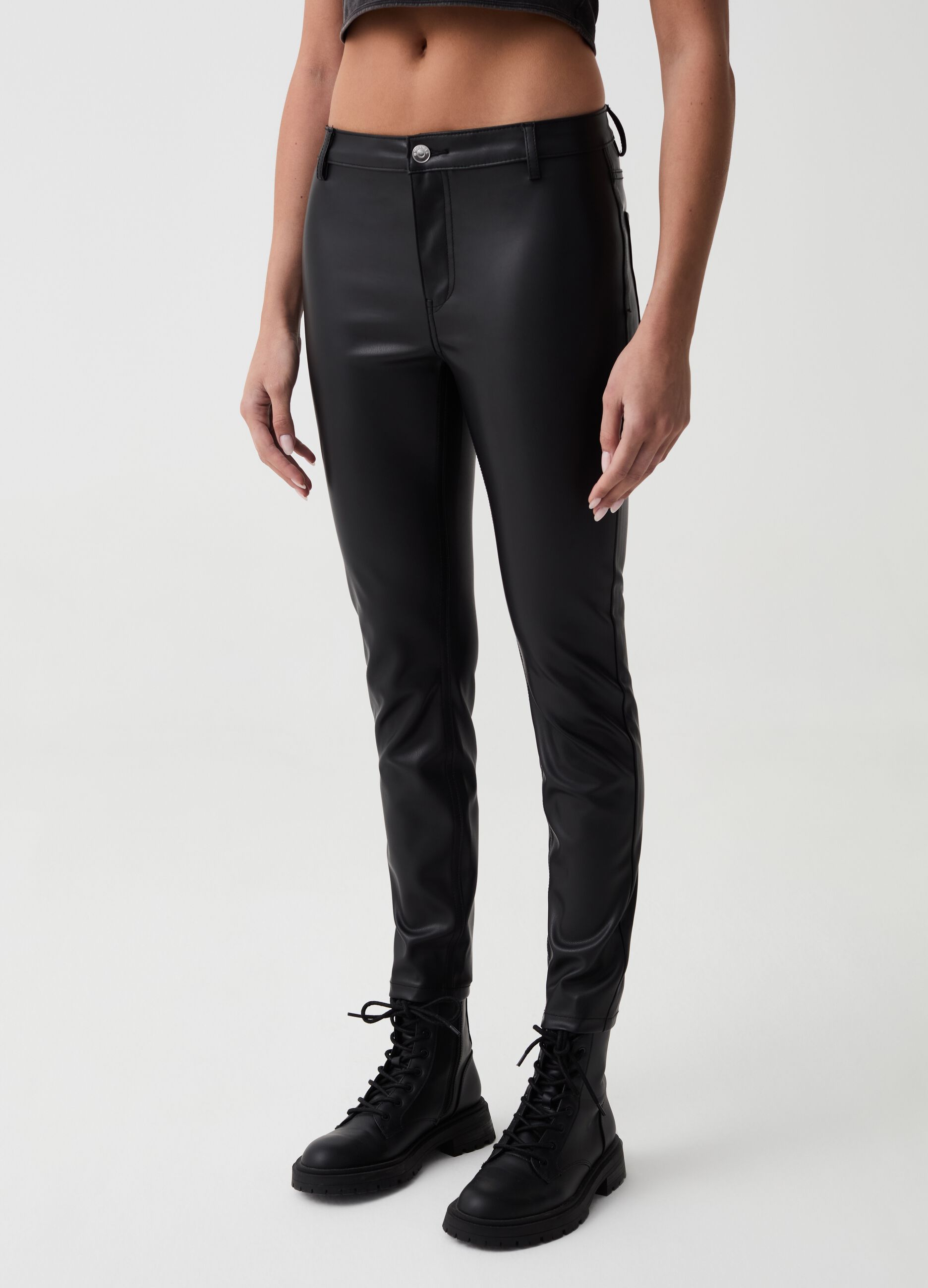 B.ANGEL FOR THE SEA BEYOND glossy-effect skinny-fit trousers