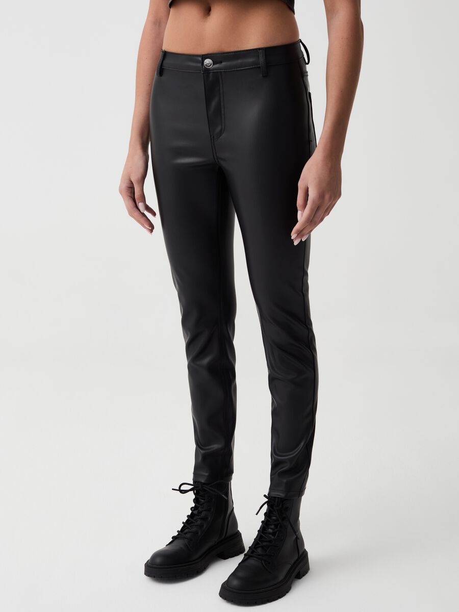 B.ANGEL FOR THE SEA BEYOND glossy-effect skinny-fit trousers_1