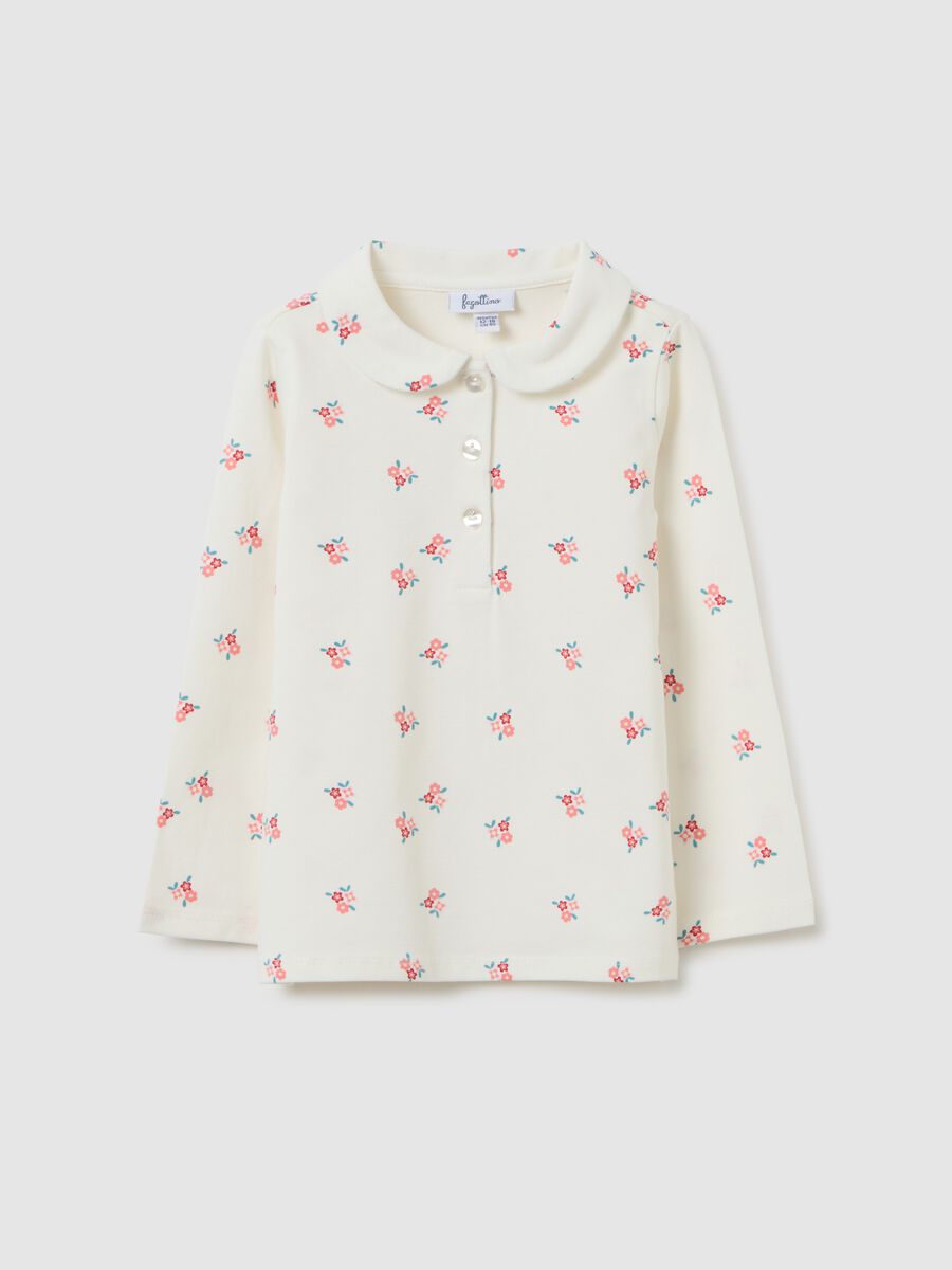 Girls' White Stretch Cotton Polo Regular Fit_0