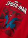 Red oversized cotton-blend hoodie with Spider-Man print for boys_3