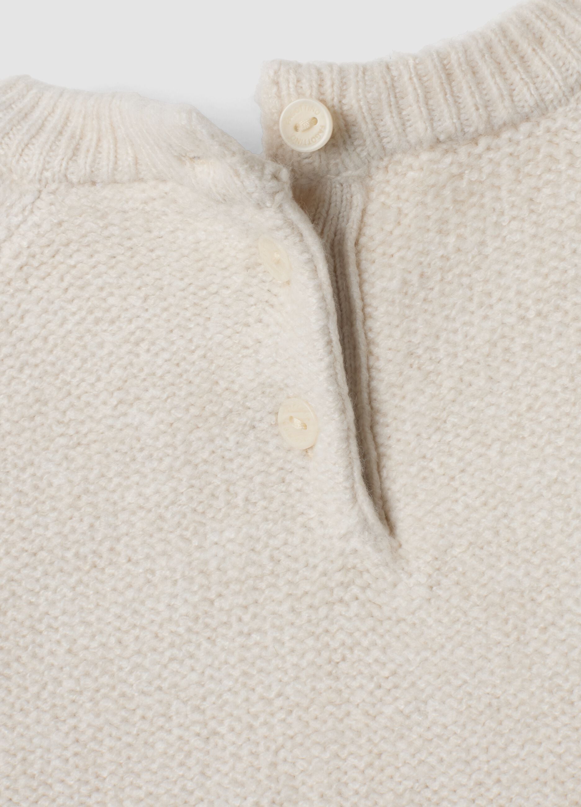 White regular-fit cable-knit stretch jumper