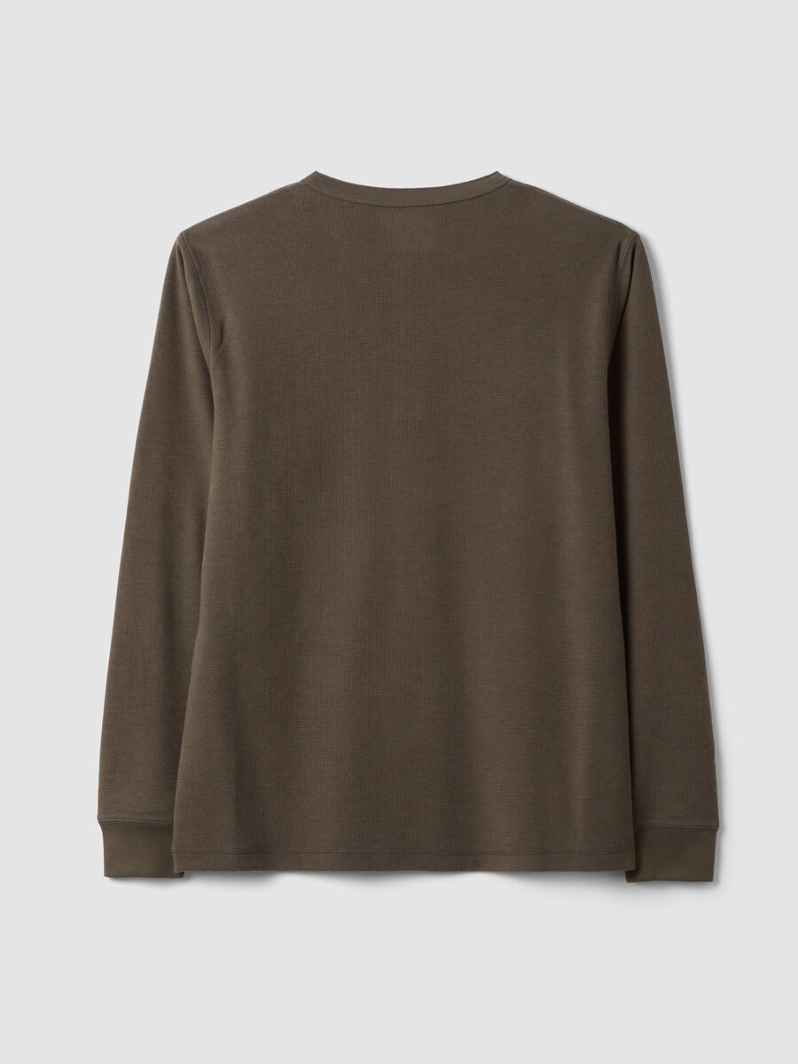 Brown honeycomb viscose-blend regular-fit T-shirt_6