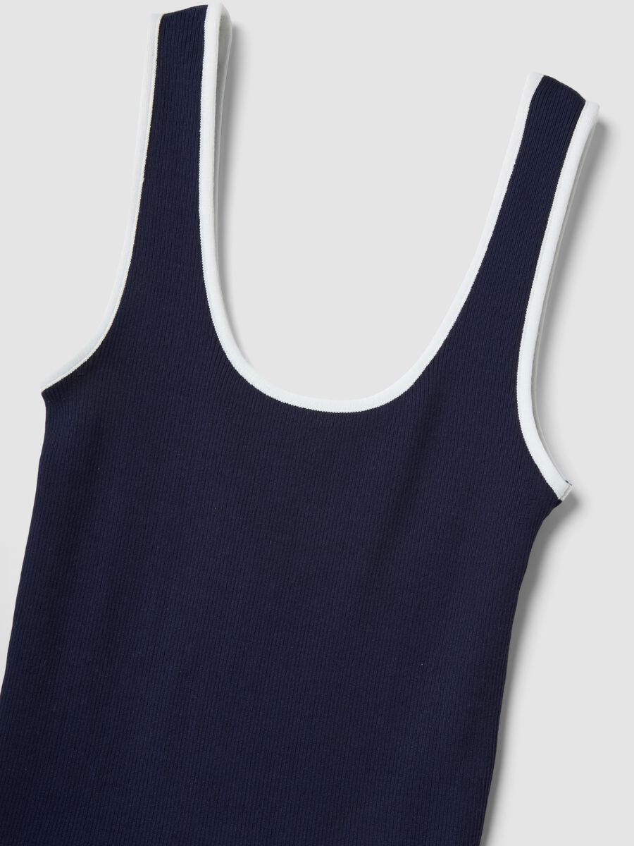Blue pure cotton tank top_1