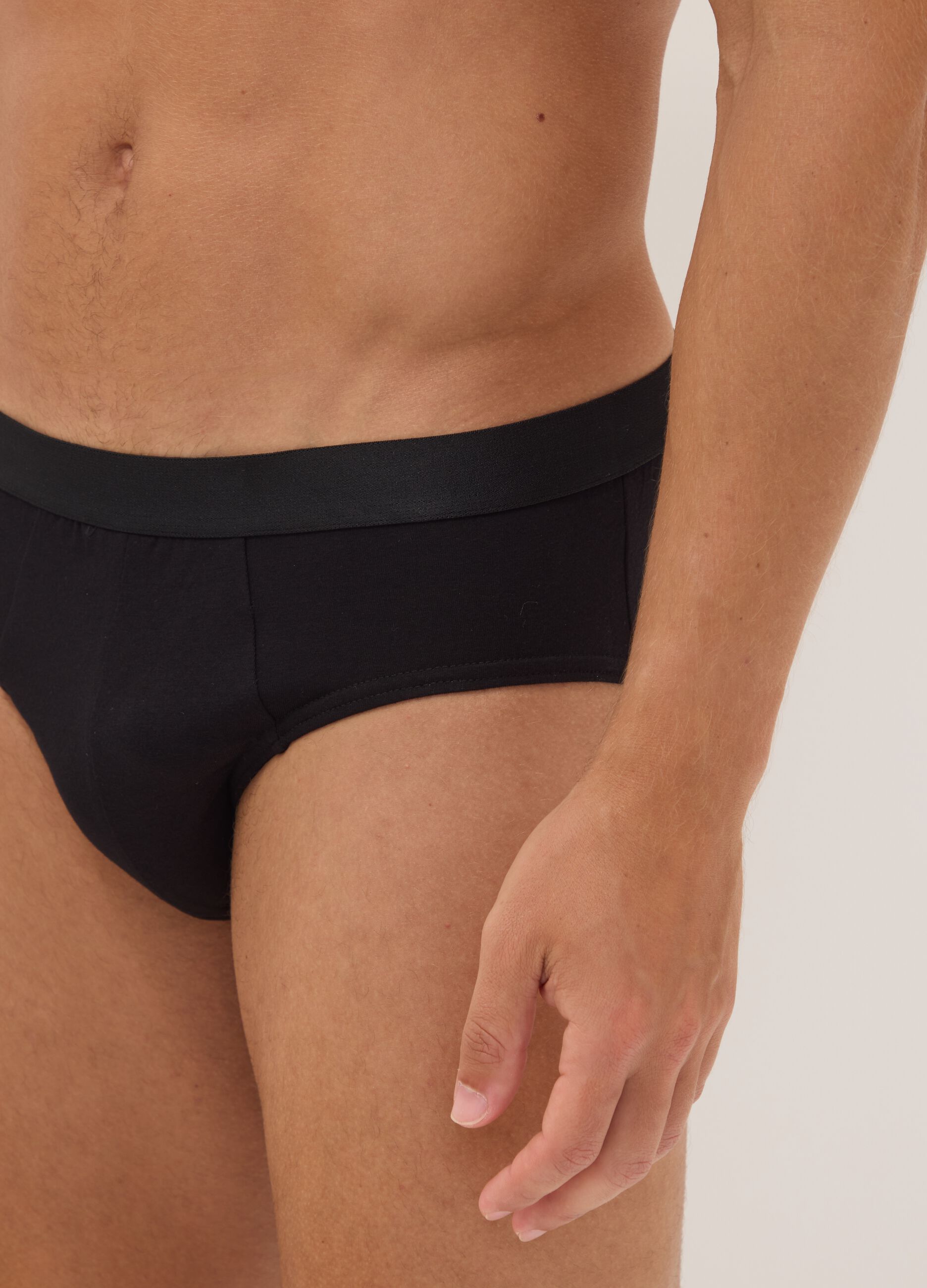 5er-Pack schwarze Herren-Slips aus elastischer Bio-Baumwolle