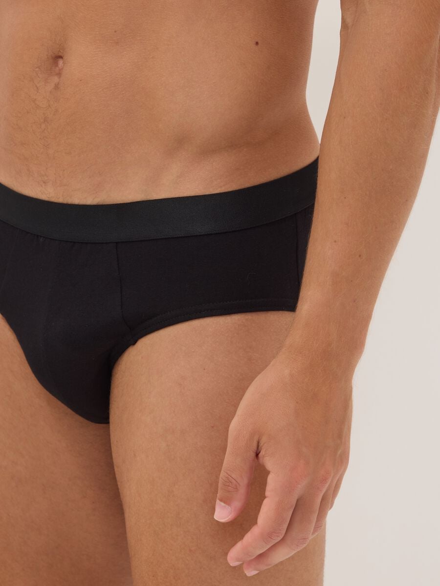 5er-Pack schwarze Herren-Slips aus elastischer Bio-Baumwolle_3