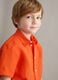 Orange pure linen oversized shirt for boys_2
