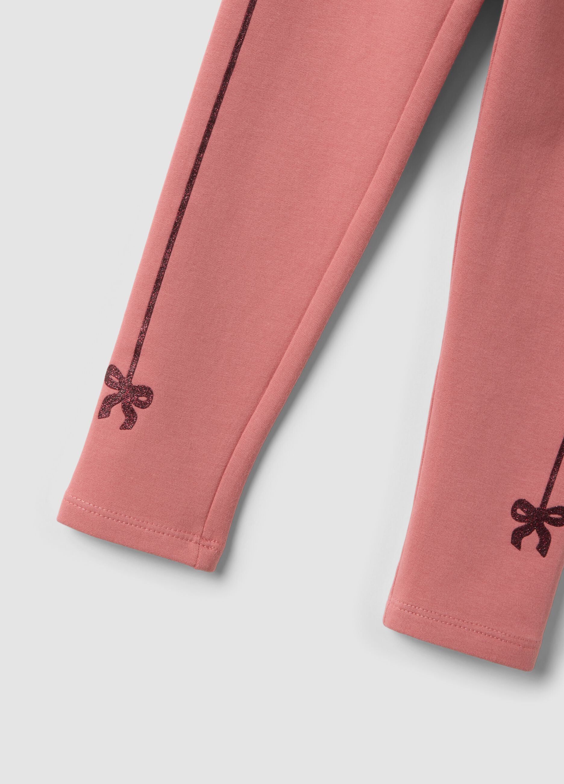 Pink skinny-fit stretch organic cotton leggings