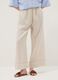 Beige Hose aus reinem Leinen in Regular Fit_1