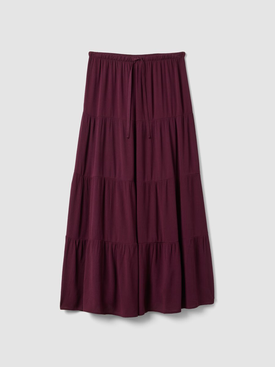 Long purple skirt in pure viscose_0