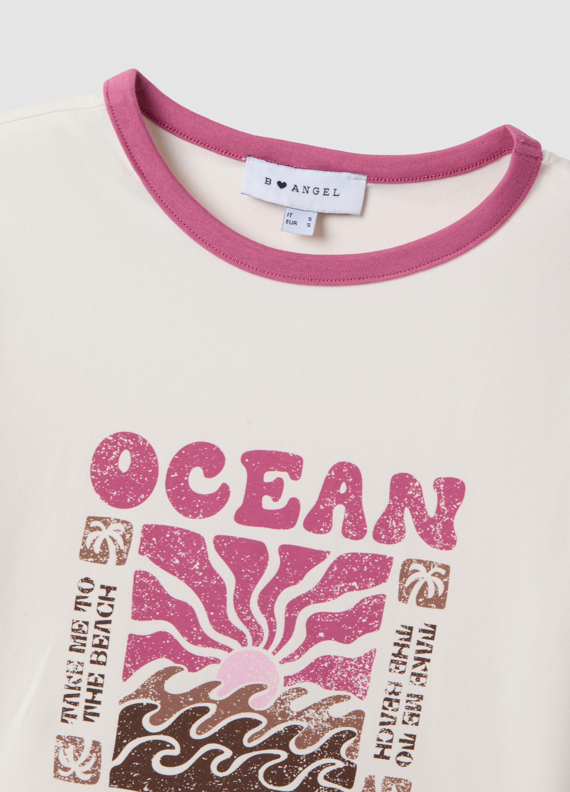 Wei&szlig;es Regular-Fit T-Shirt aus Stretch-Baumwolle mit Print