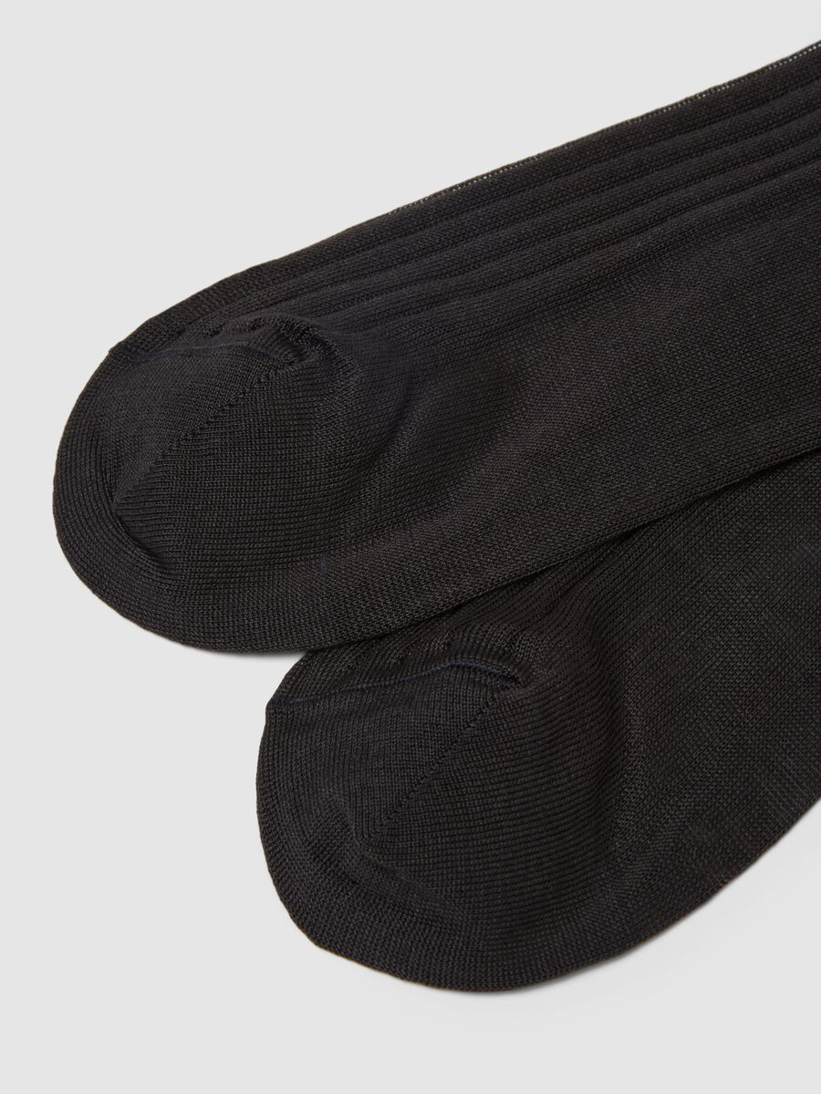Twin-pack of short black pure cotton socks, regular fit_1