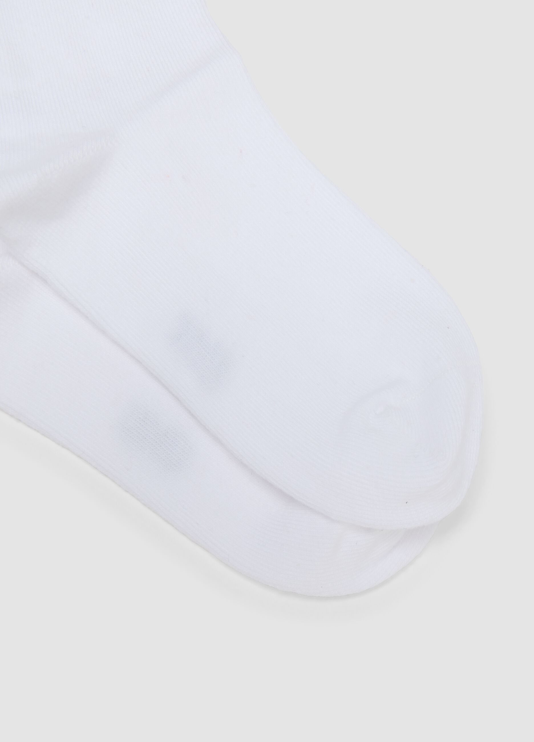 3-pack of white striped midi socks in stretch organic cotton