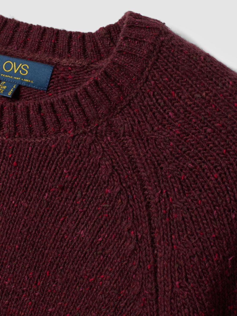 Red crew-neck cotton and wool-blend jumper_5