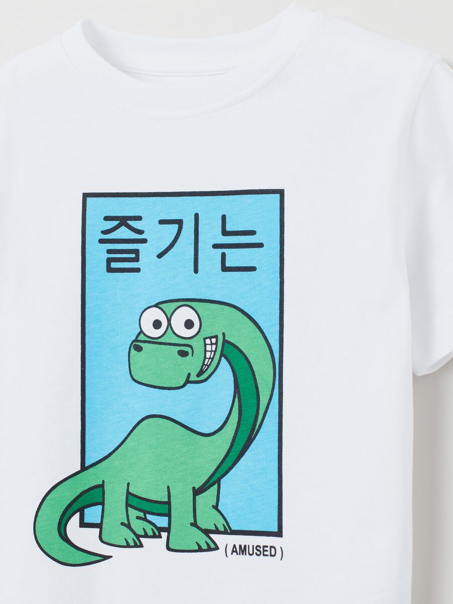 T-shirt in cotone con stampa dinosauro_2