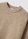 Maglione beige in lana elasticizzata girocollo over fit_1