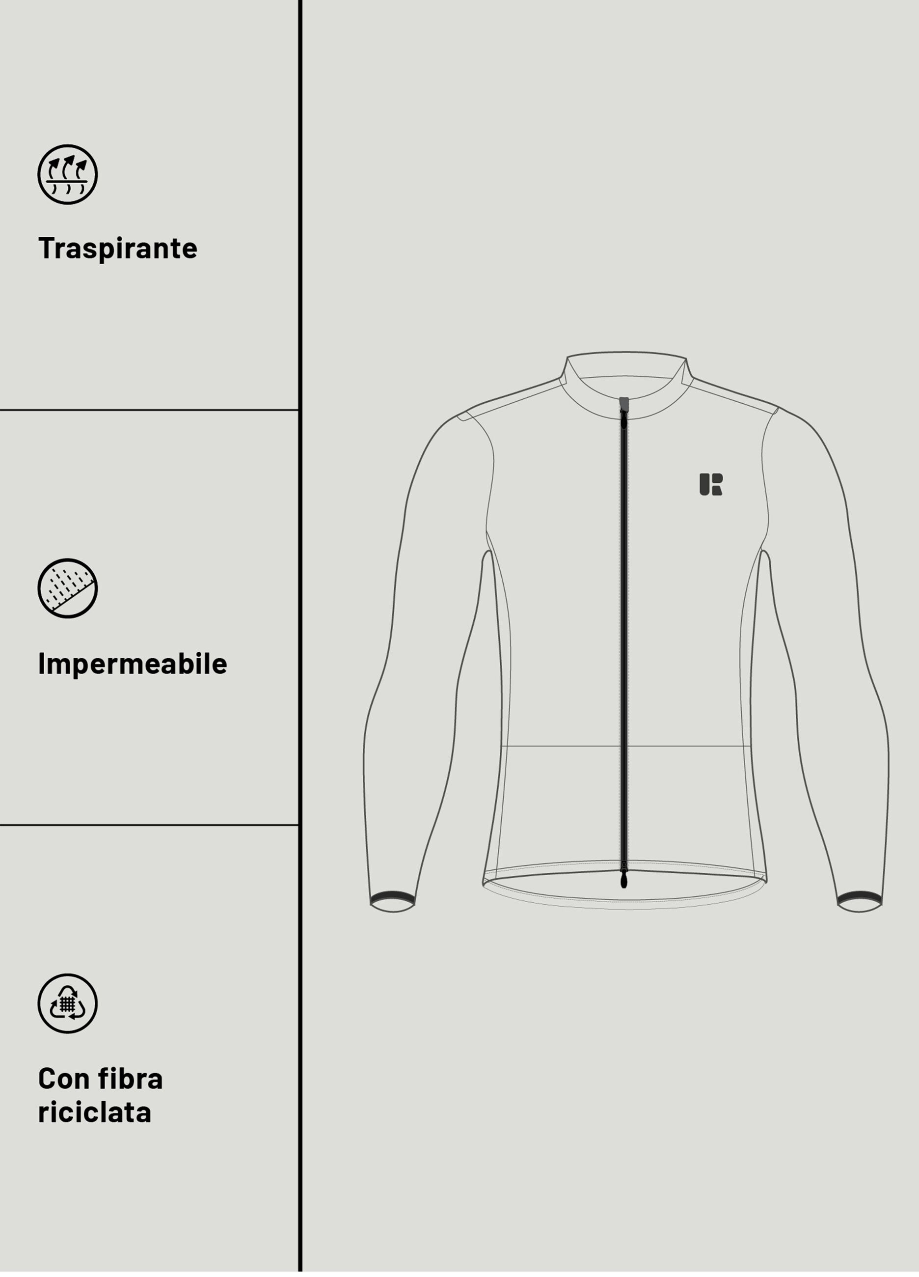 Giacca a vento ciclista full-zip Urban Riders