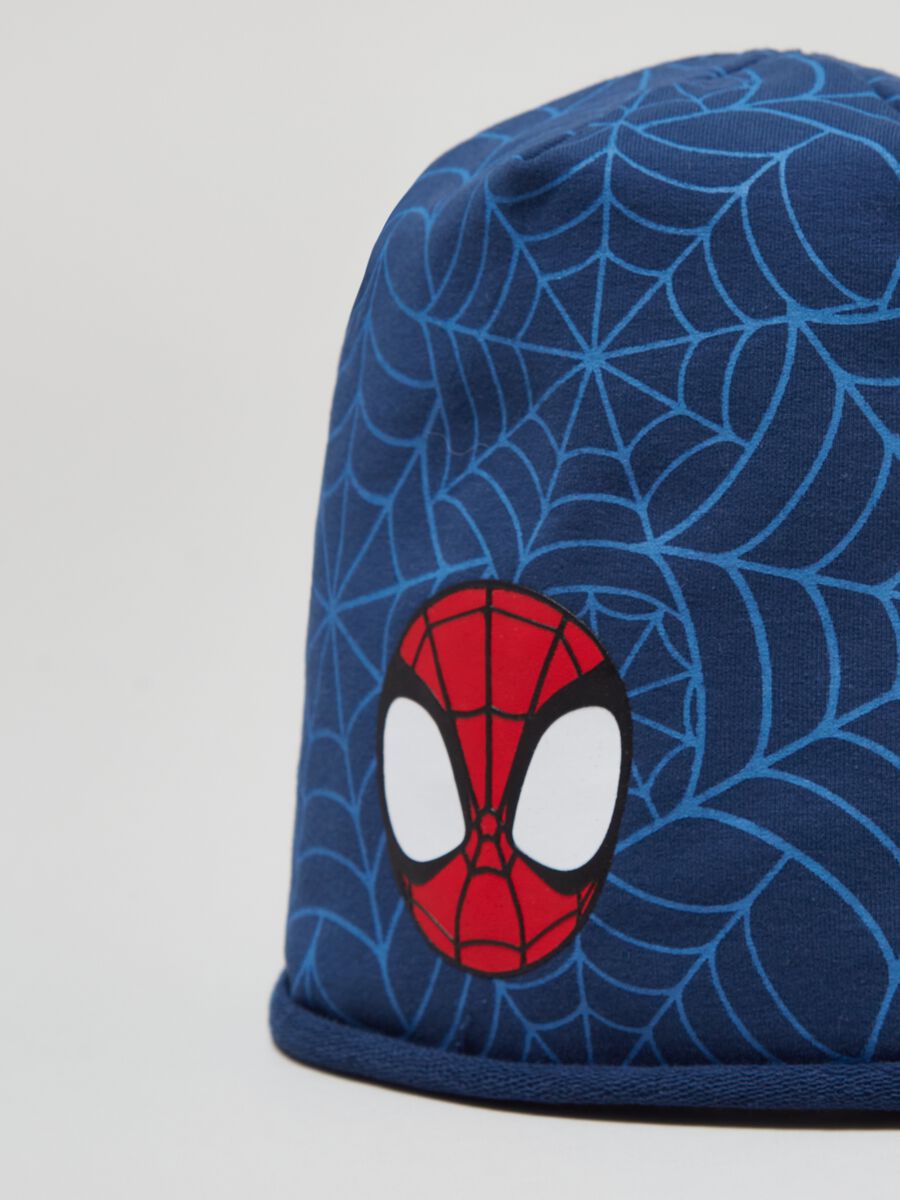 Hat in French terry with Spidey print_2