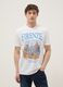 Wei&szlig;es T-Shirt aus reiner Baumwolle mit Frontprint, Regular Fit_1