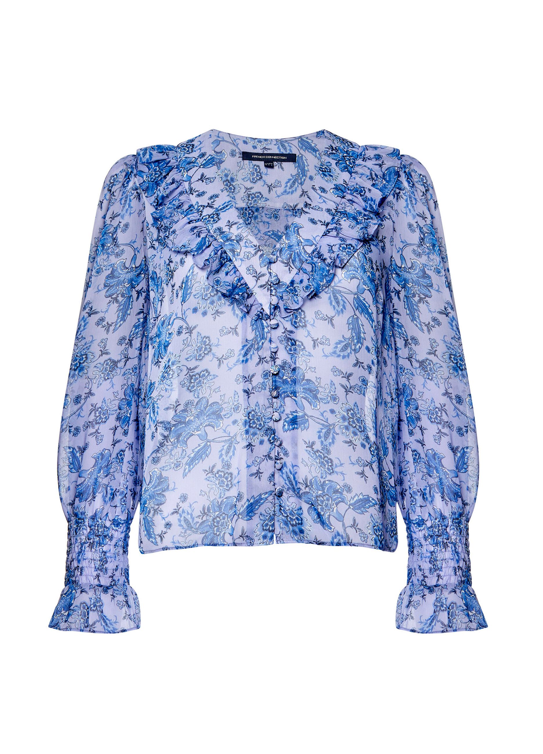 Blusa floral con botones French Connection